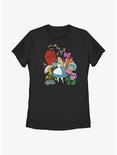 Disney Alice In Wonderland Flower Afternoon Womens T-Shirt, BLACK, hi-res