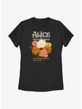Disney Alice In Wonderland Flower Bouquet Womens T-Shirt, BLACK, hi-res