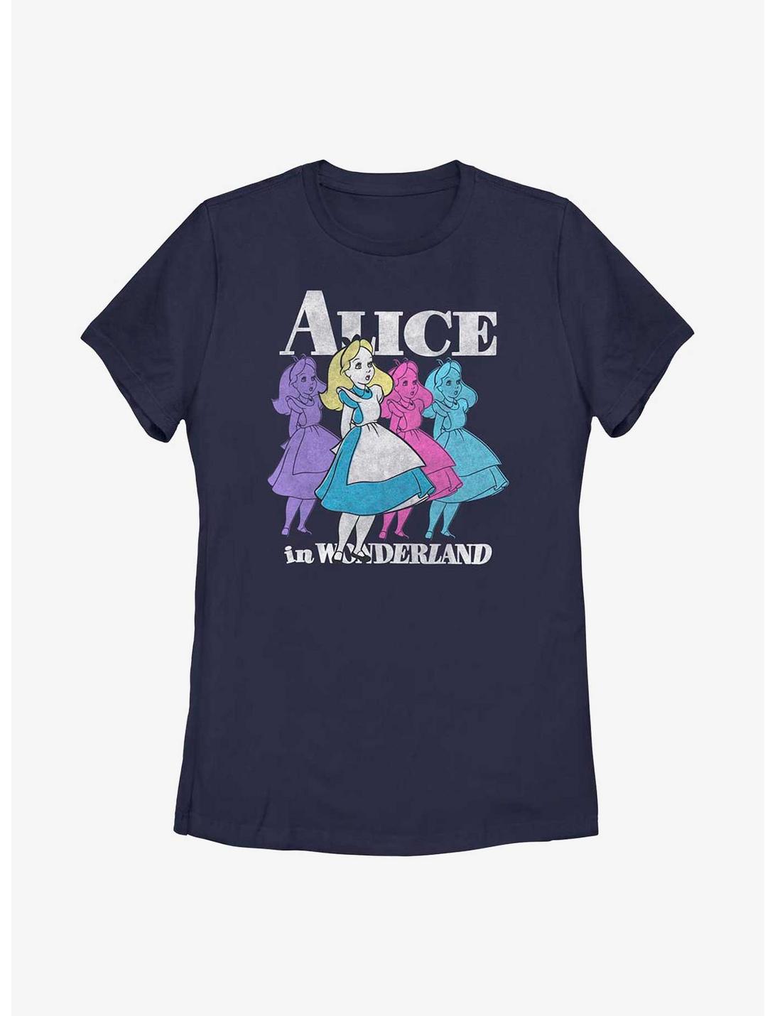 Disney Alice In Wonderland Trippy Alice Womens T-Shirt, NAVY, hi-res