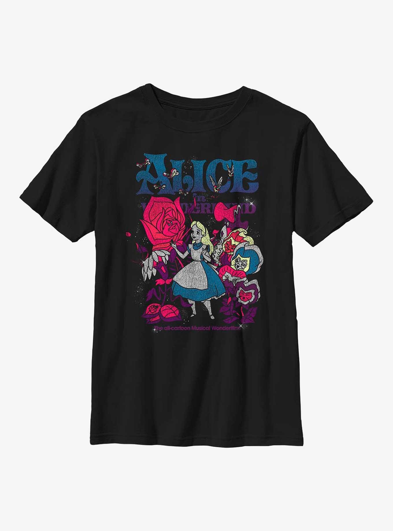 Disney Alice In Wonderland Technicolor Wonderland Youth T-Shirt, BLACK, hi-res