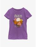 Disney Alice In Wonderland Flower Bouquet Youth Girls T-Shirt, PURPLE BERRY, hi-res
