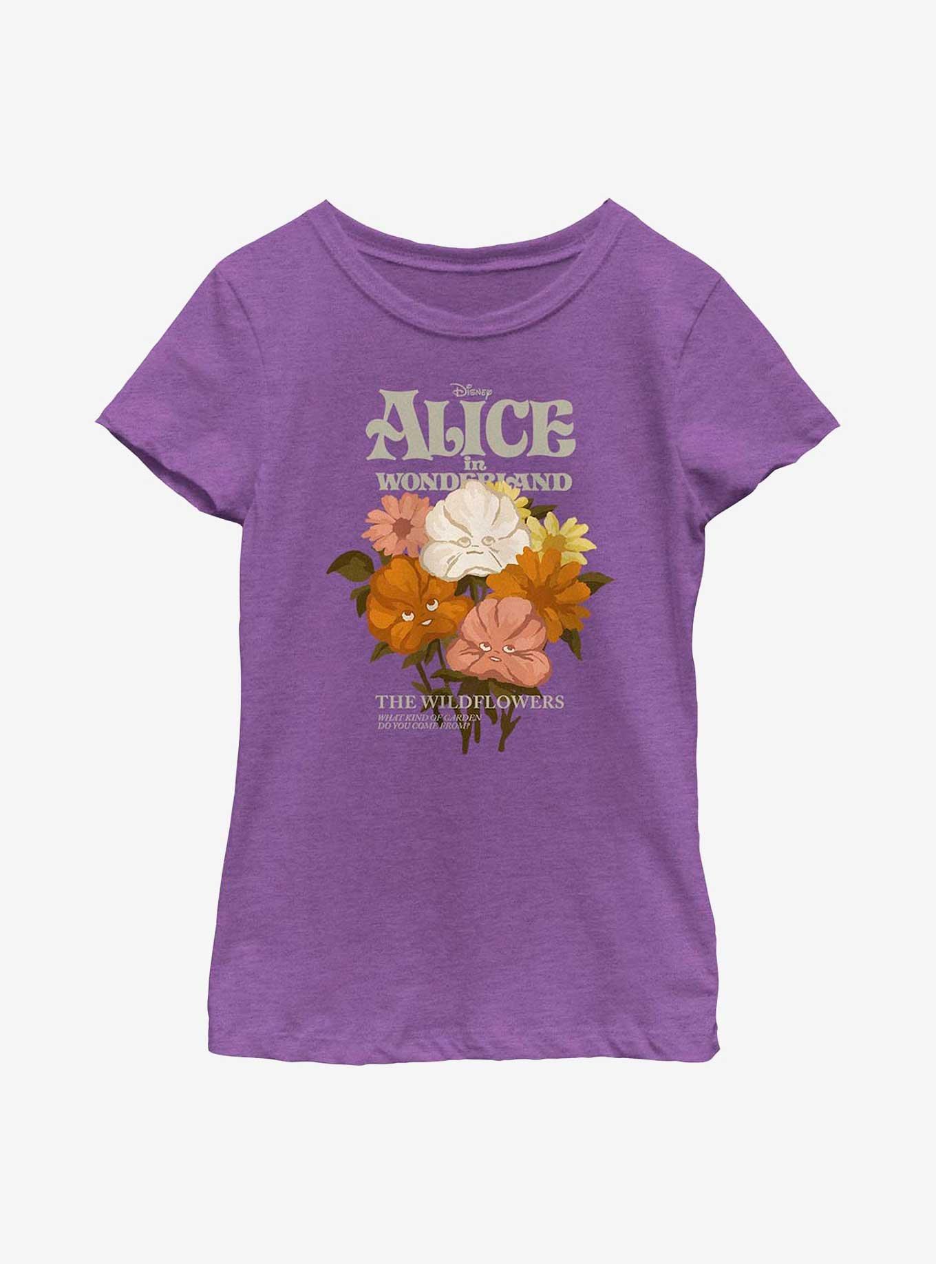 Disney Alice In Wonderland Flower Bouquet Youth Girls T-Shirt, , hi-res