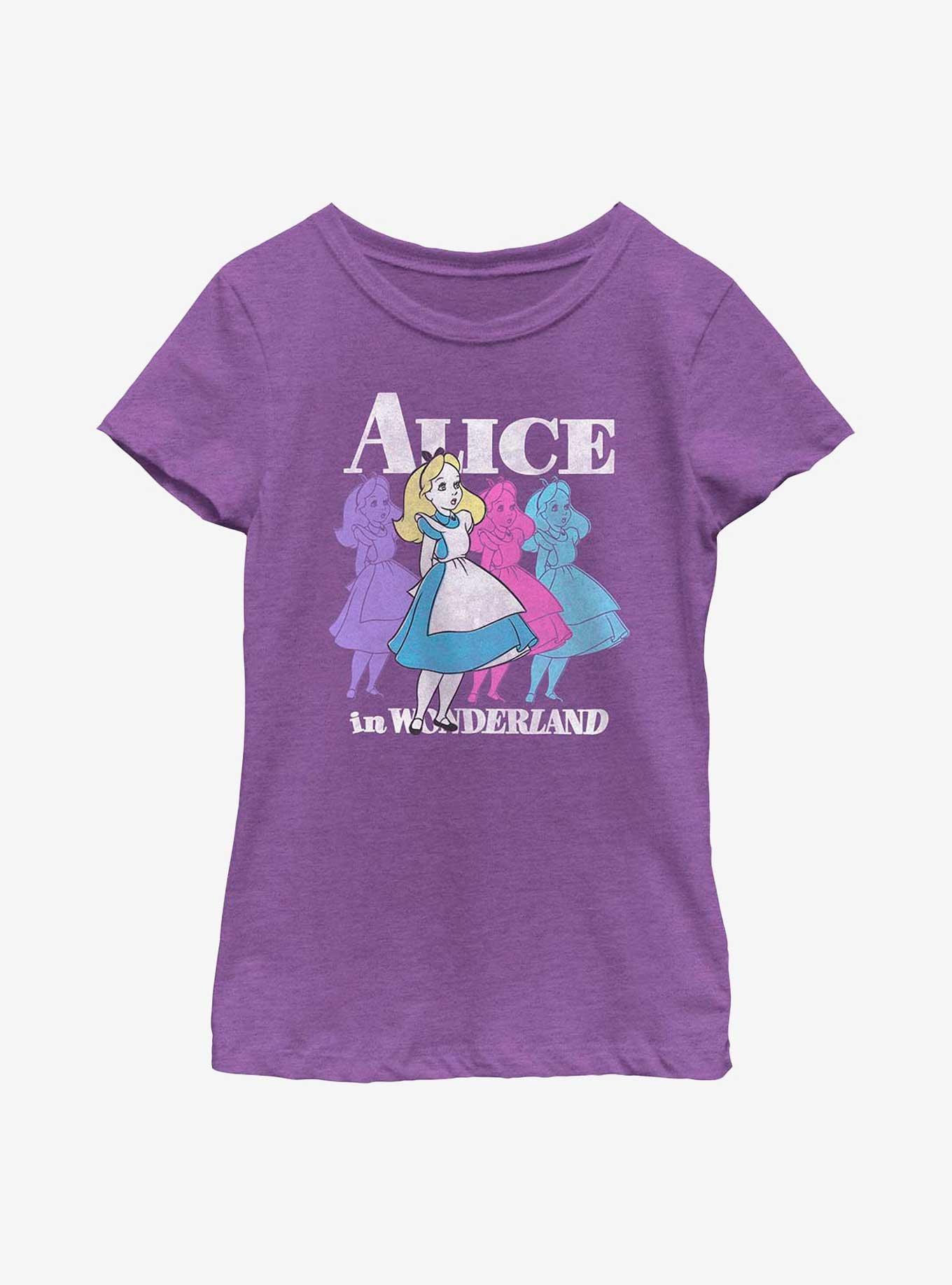 Disney Alice In Wonderland Trippy Alice Youth Girls T-Shirt, PURPLE BERRY, hi-res