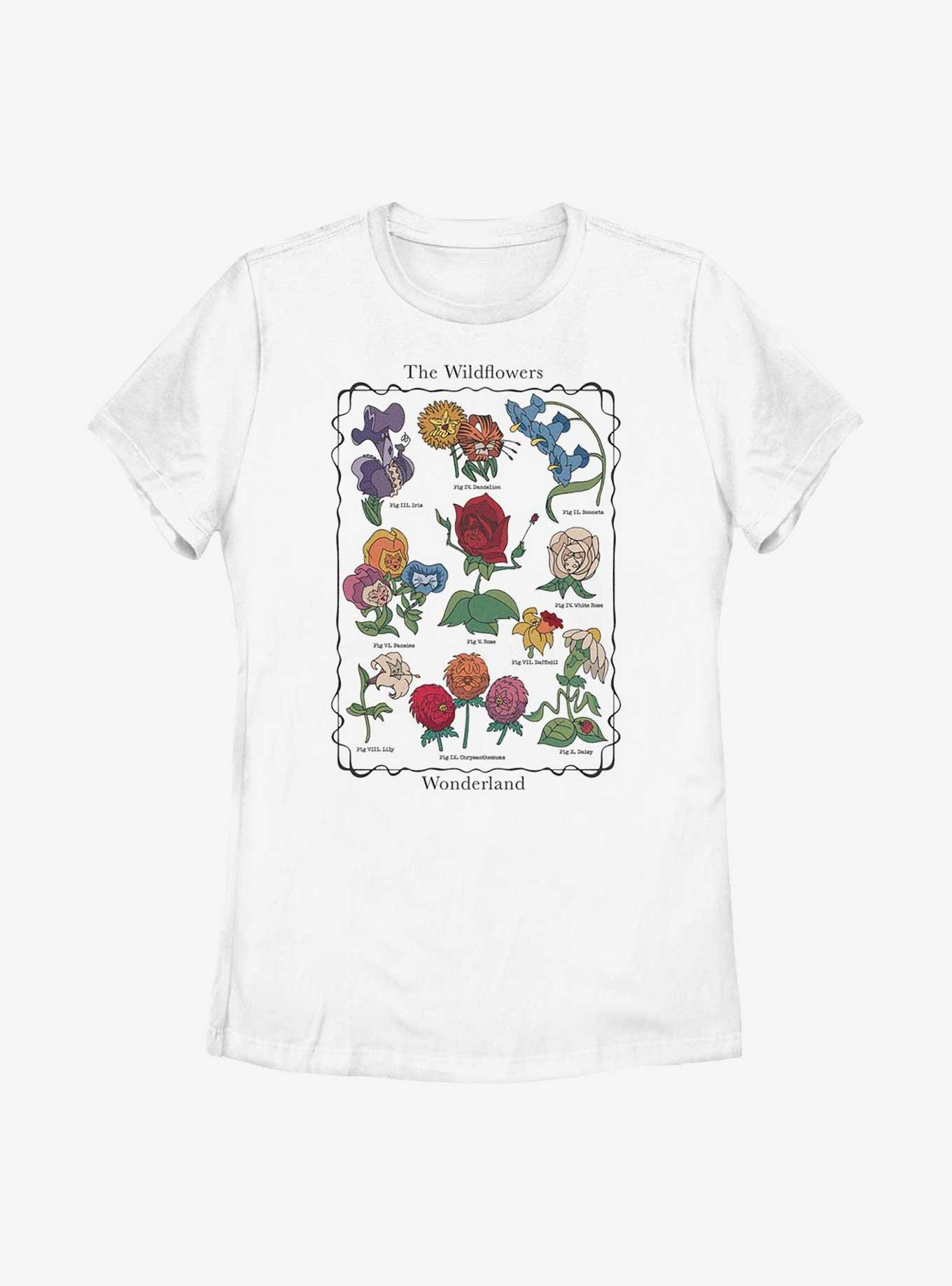 Disney Alice In Wonderland Alice Flowers Womens T-Shirt, WHITE, hi-res