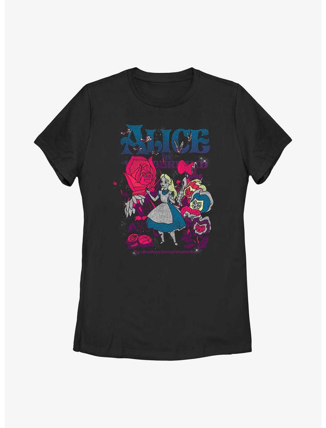 Disney Alice In Wonderland Technicolor Wonderland Womens T-Shirt, BLACK, hi-res