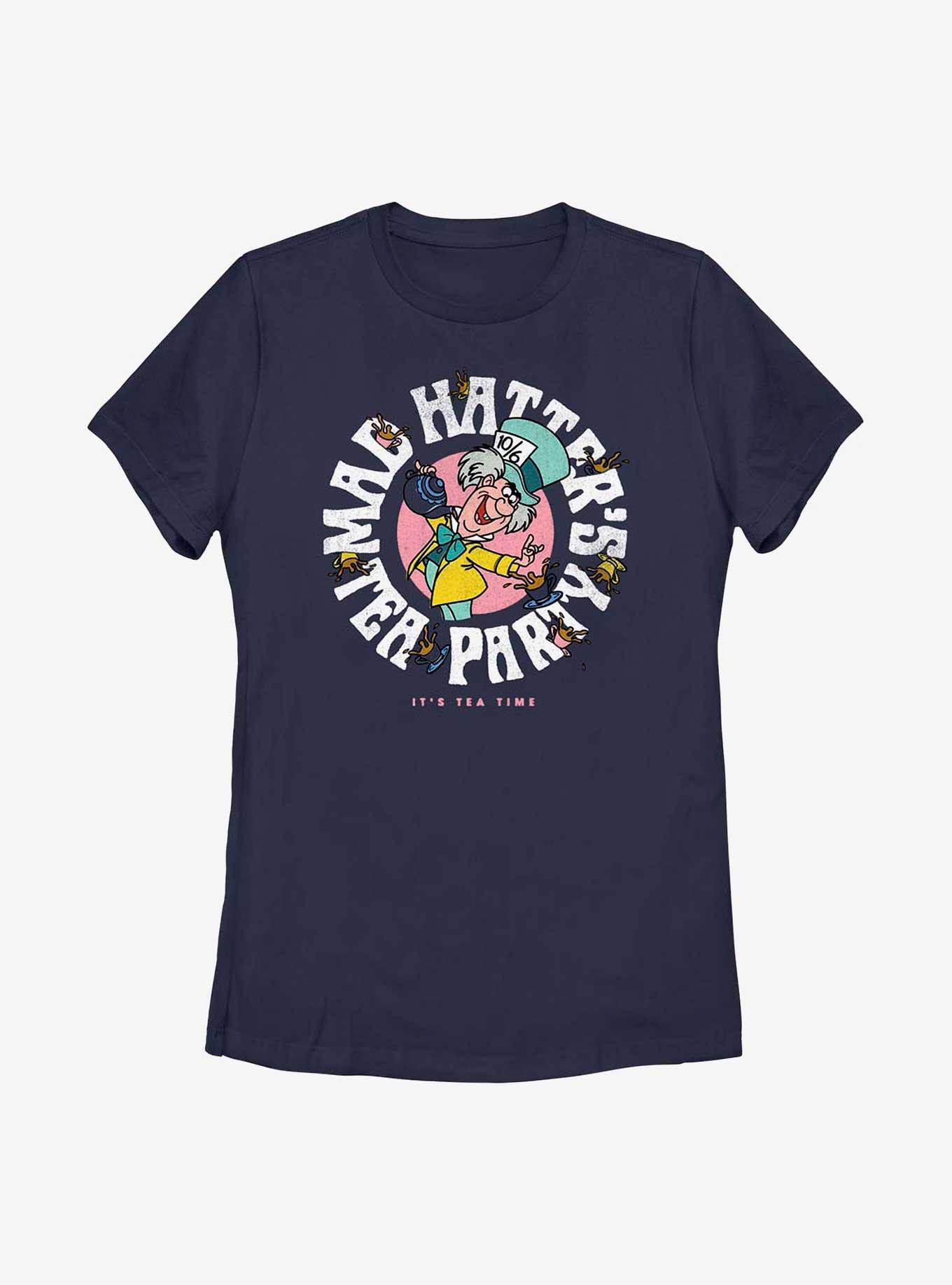 Disney Alice In Wonderland Tea Time Womens T-Shirt, NAVY, hi-res