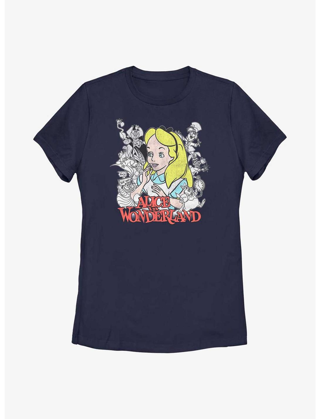 Disney Alice In Wonderland Wonderland Group Womens T-Shirt, NAVY, hi-res