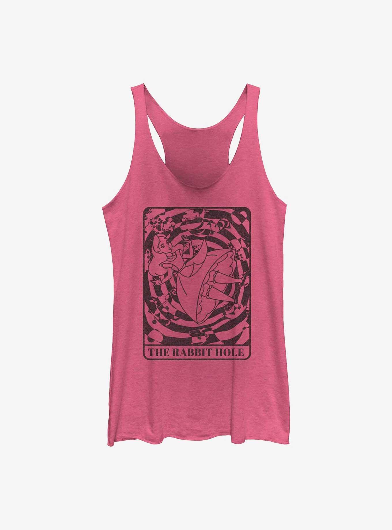 Disney Alice In Wonderland Rabbit Hold Card Womens Tank Top, PINK HTR, hi-res