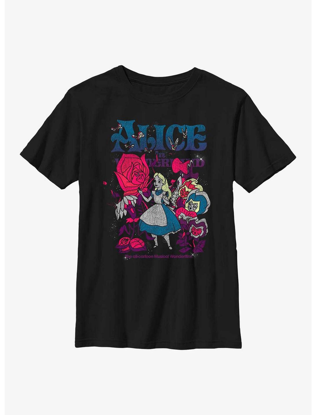Disney Alice In Wonderland Technicolor Wonderland Youth T-Shirt, BLACK, hi-res