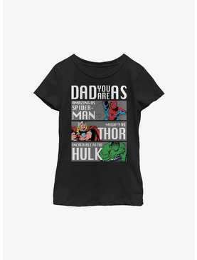 Marvel Dad Hero Qualities Youth Girls T-Shirt, , hi-res