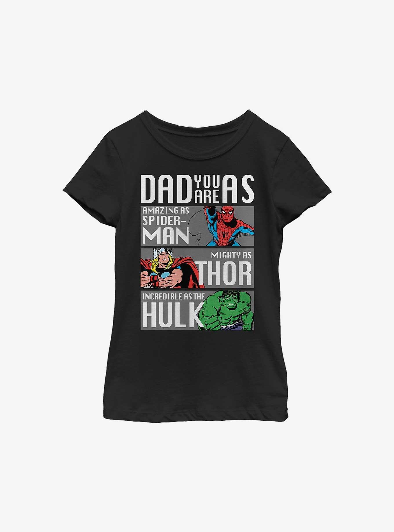 Marvel Dad Hero Qualities Youth Girls T-Shirt, , hi-res