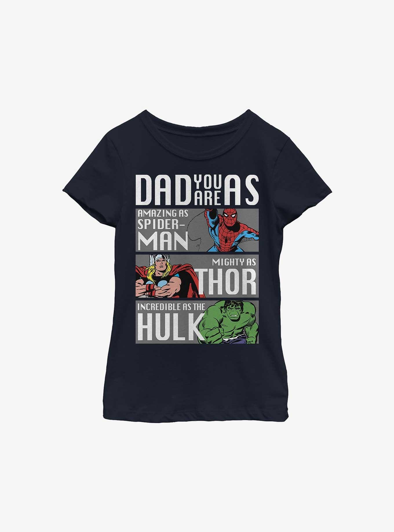 Marvel Dad Hero Qualities Youth Girls T-Shirt, , hi-res