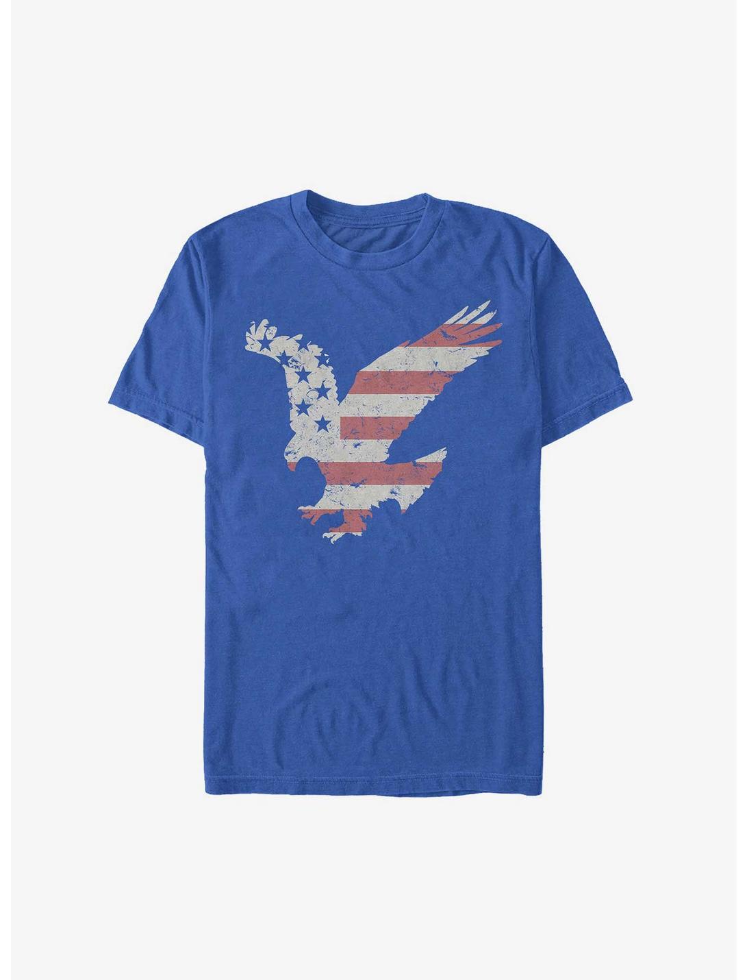 American Flag Eagle T-Shirt, ROYAL, hi-res