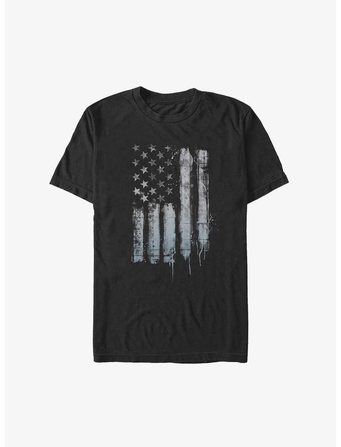 Rustic American Flag T-Shirt, BLACK, hi-res