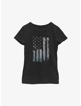Rustic American Flag Youth Girls T-Shirt, , hi-res