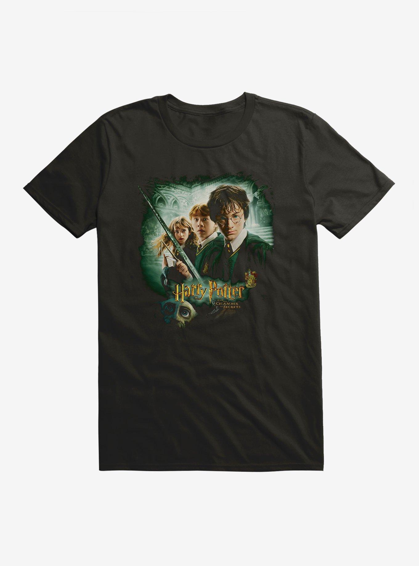 Harry Potter Chamber Of Secrets Movie Poster T-Shirt, BLACK, hi-res