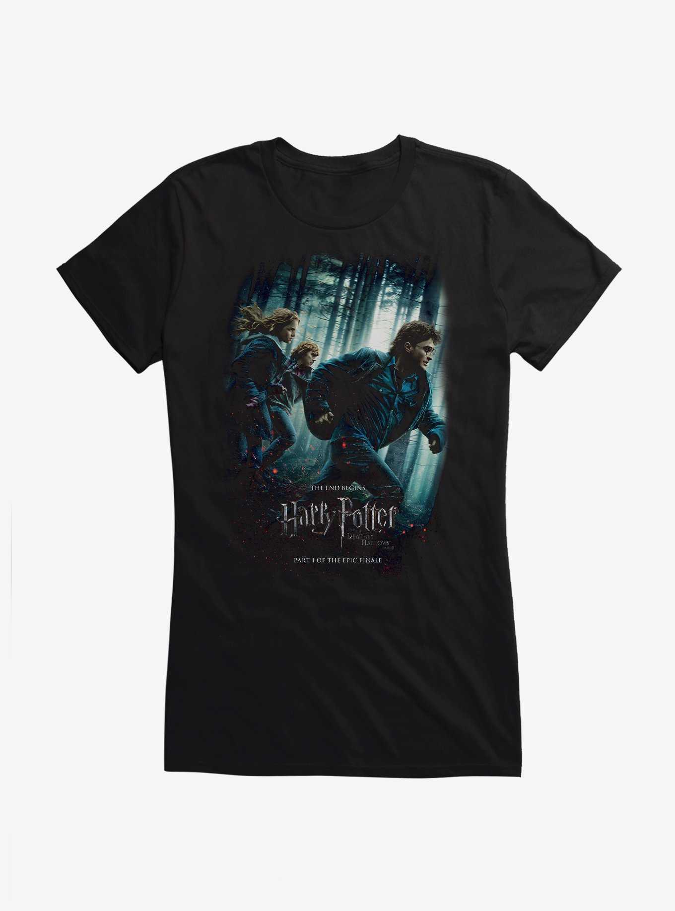 Harry Potter Deathly Hallows Part 1 Movie Poster Girls T-Shirt, , hi-res