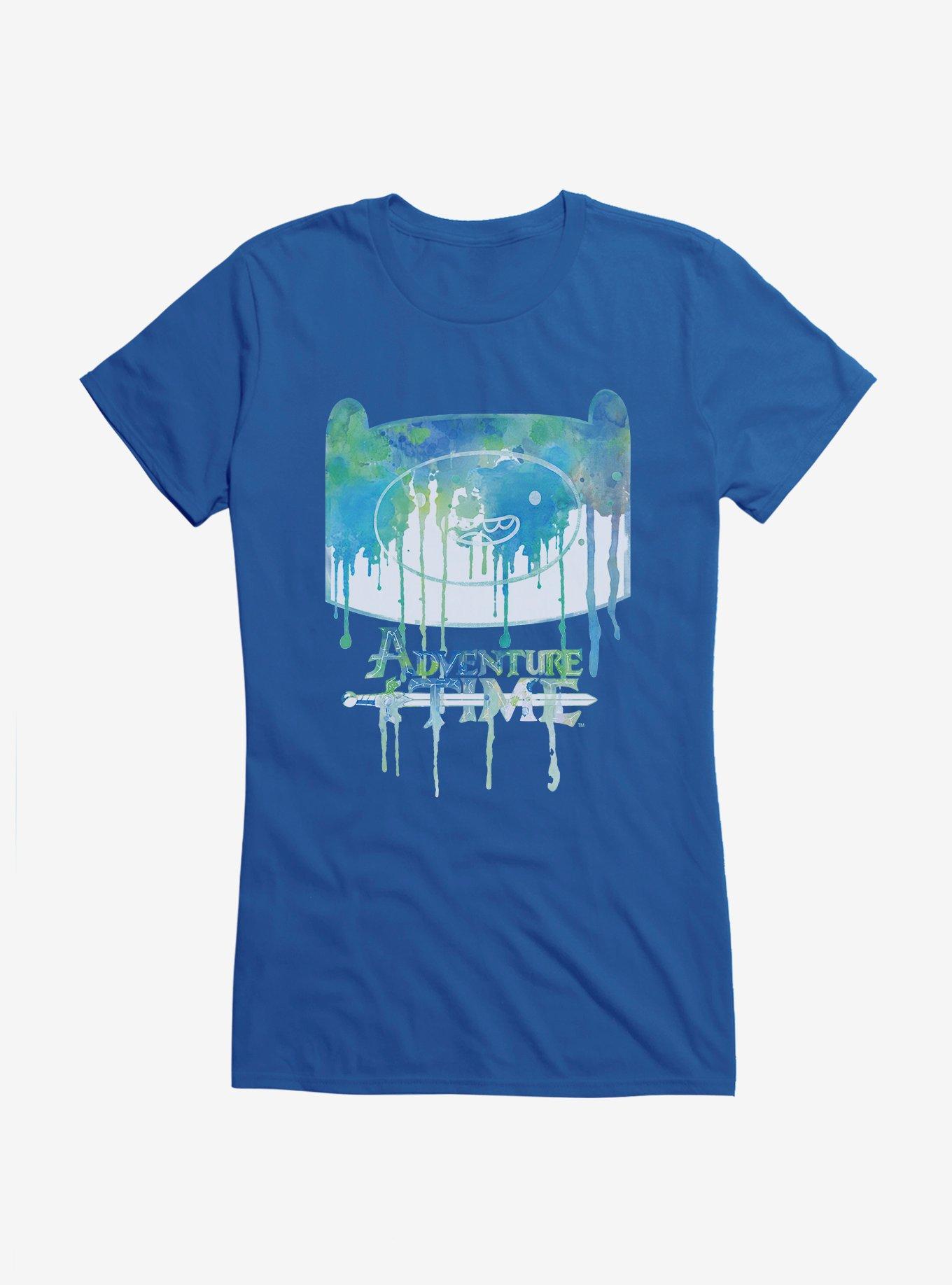 Adventure Time Finn Watercolors Drip Girls T-Shirt, , hi-res