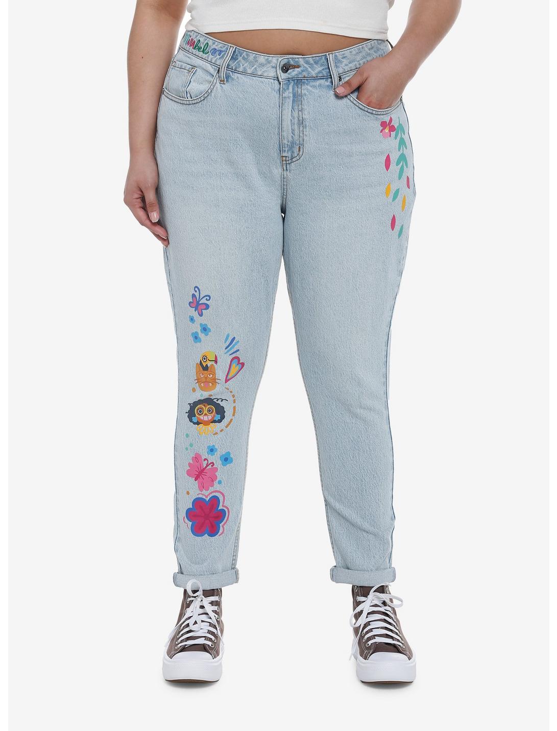 Disney Encanto Mirabel Mom Jeans Plus Size, LIGHT WASH, hi-res