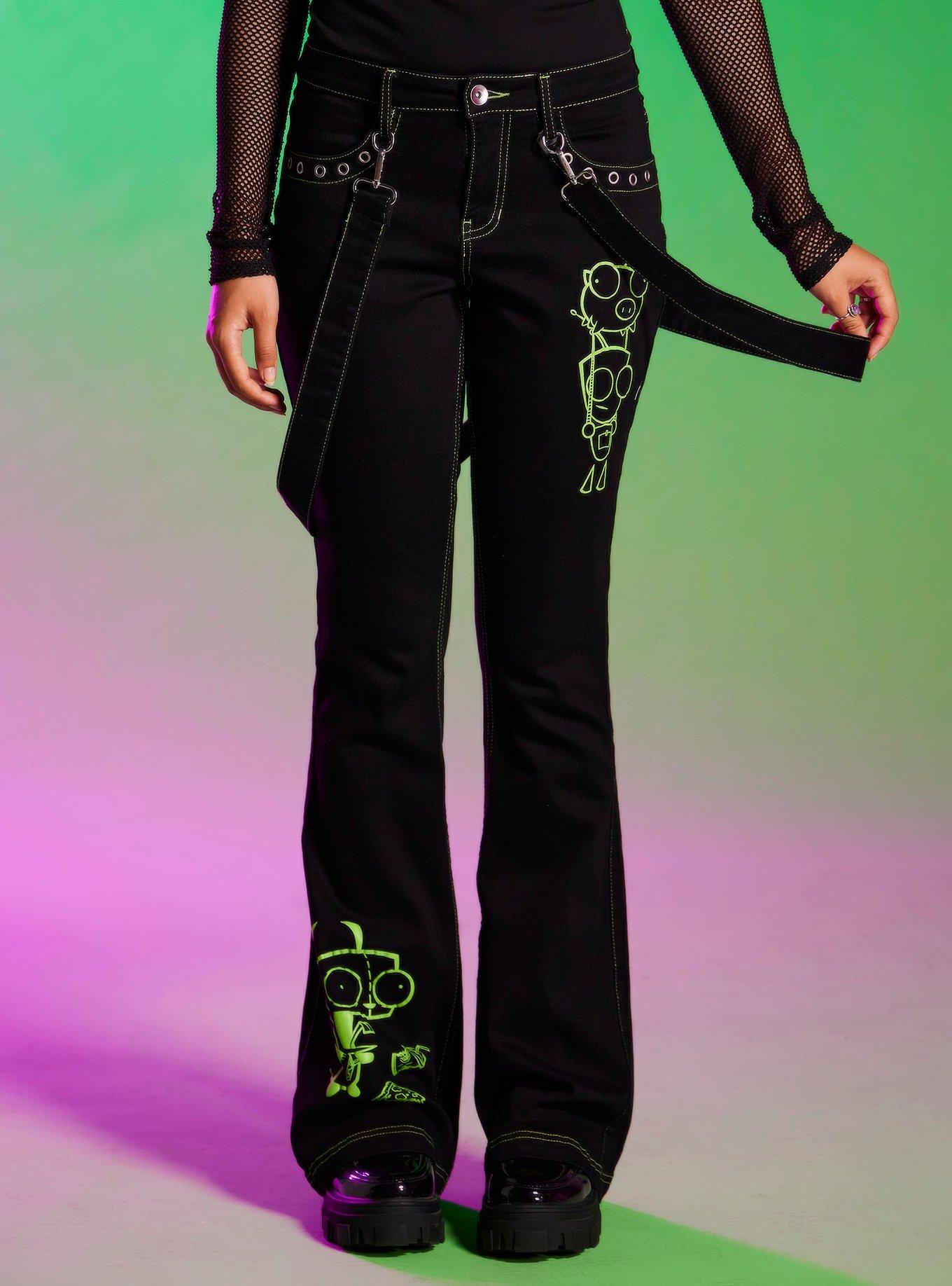 Invader Zim GIR Suspender Flare Pants, MULTI, hi-res