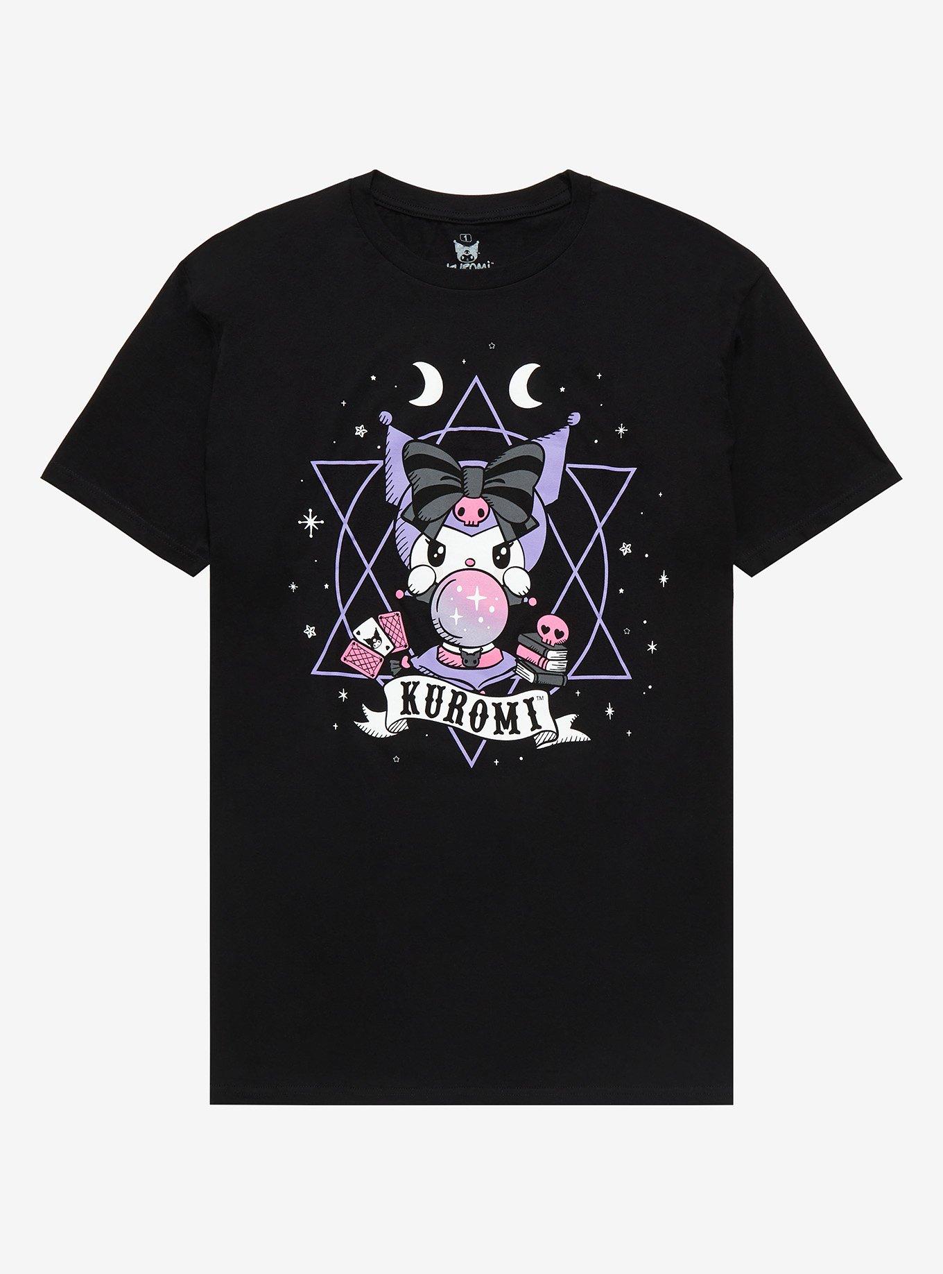 Kuromi Fortune Telling Boyfriend Fit Girls T-Shirt Plus Size, MULTI, hi-res