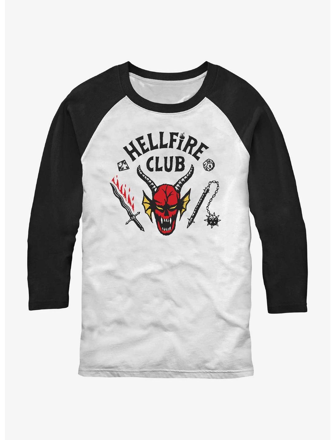 Stranger Things Hellfire Club Raglan, WHTBLK, hi-res