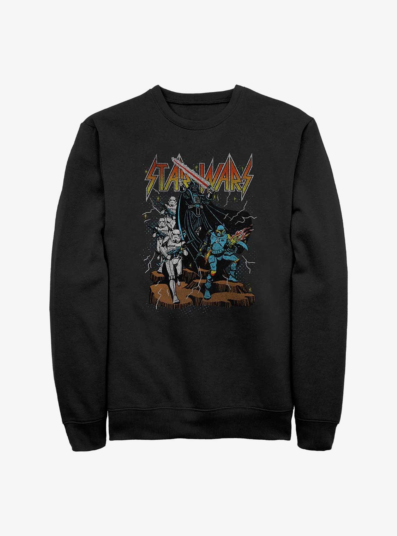 Star Wars Metal Band Logo Sweatshirt, BLACK, hi-res