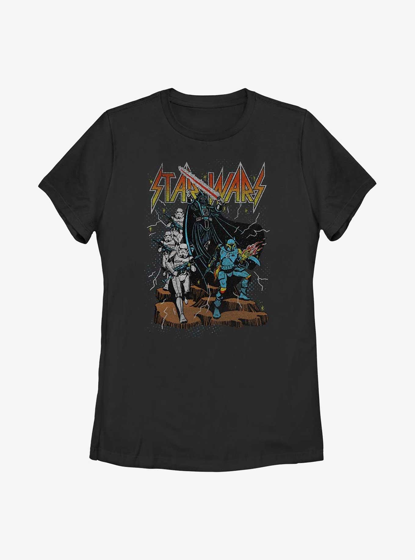 Star Wars Metal Band Logo Womens T-Shirt, BLACK, hi-res