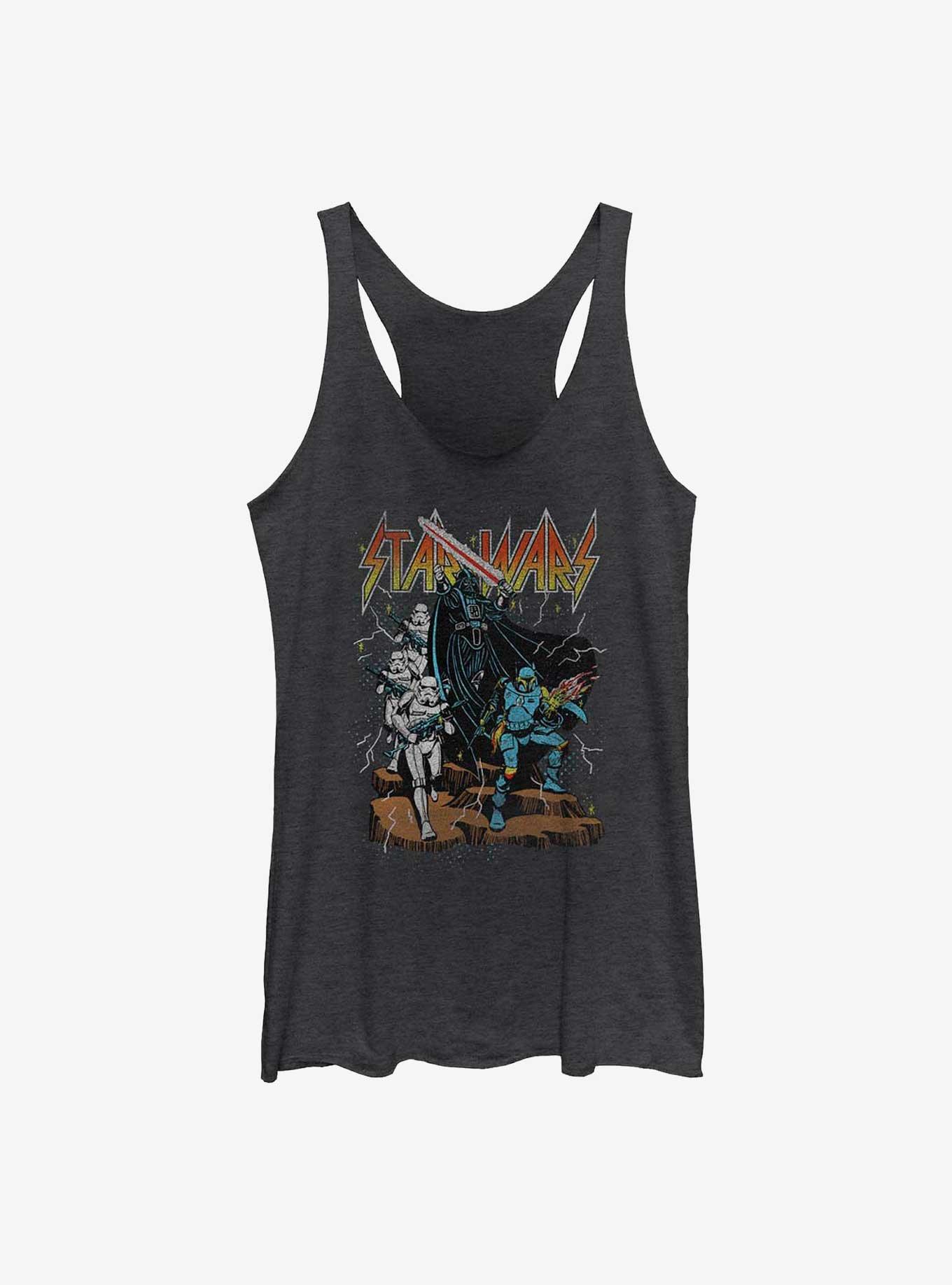 Star Wars Metal Band Logo Womens Tank Top, BLK HTR, hi-res