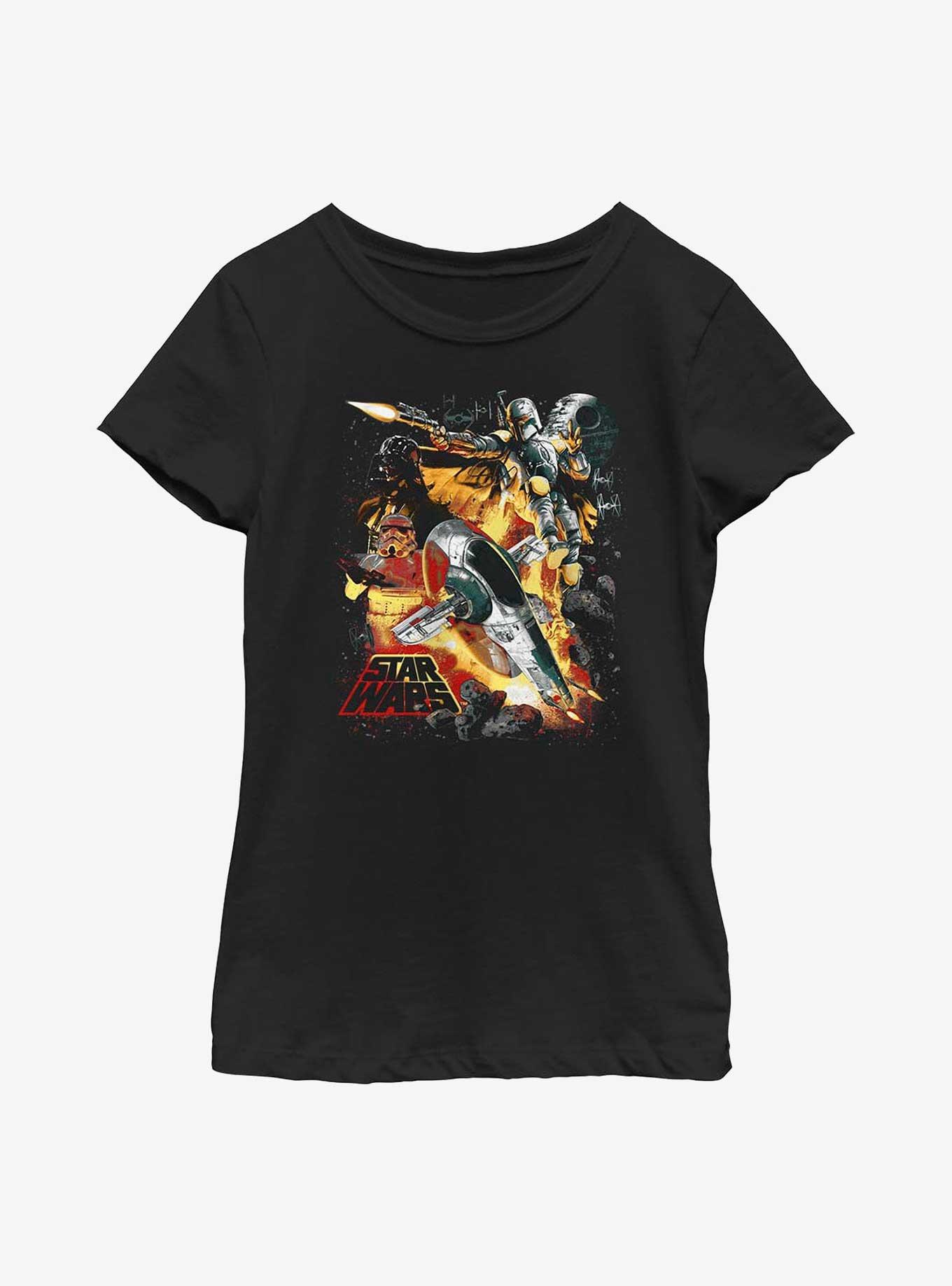 Star Wars Bounty Hunter Youth Girls T-Shirt, BLACK, hi-res