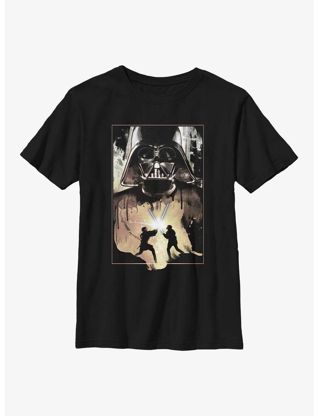 Star Wars Darth Vader Lightsaber Battle Youth T-Shirt, BLACK, hi-res