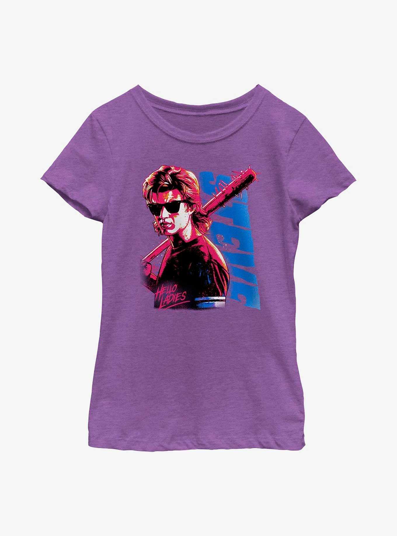 Stranger Things Hello Ladies Steve Youth Girls T-Shirt, , hi-res