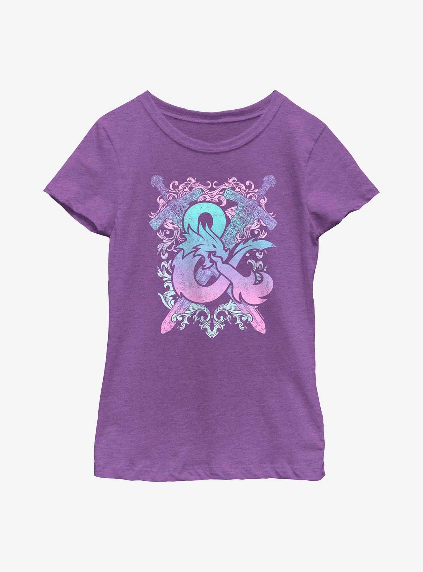 Dungeons & Dragons Pastel Ampersand Youth Girls T-Shirt, PURPLE BERRY, hi-res
