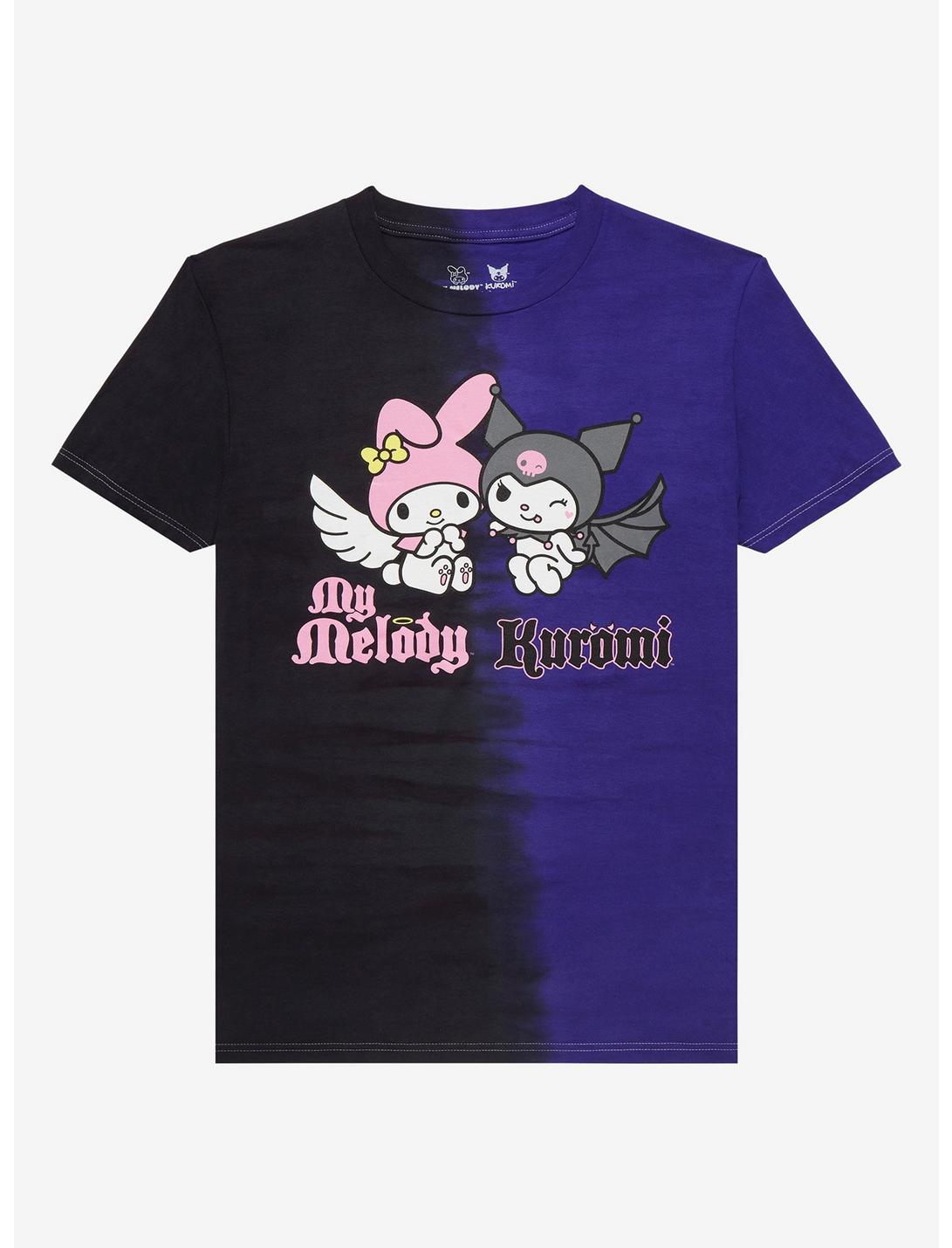 My Melody & Kuromi Angel Devil Split Wash Boyfriend Fit Girls T-Shirt ...