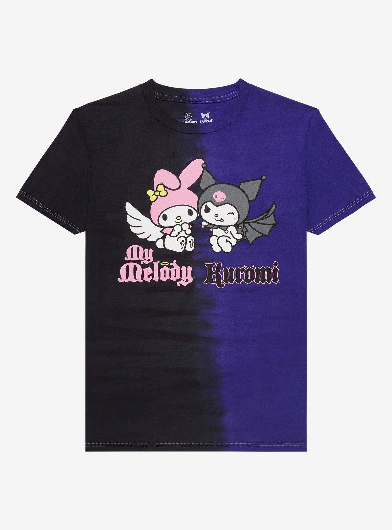 My Melody & Kuromi Angel Devil Split Wash Boyfriend Fit Girls T-Shirt, MULTI, hi-res