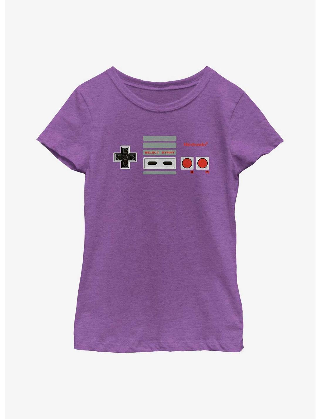Nintendo NES Controller Youth Girls T-Shirt, PURPLE BERRY, hi-res