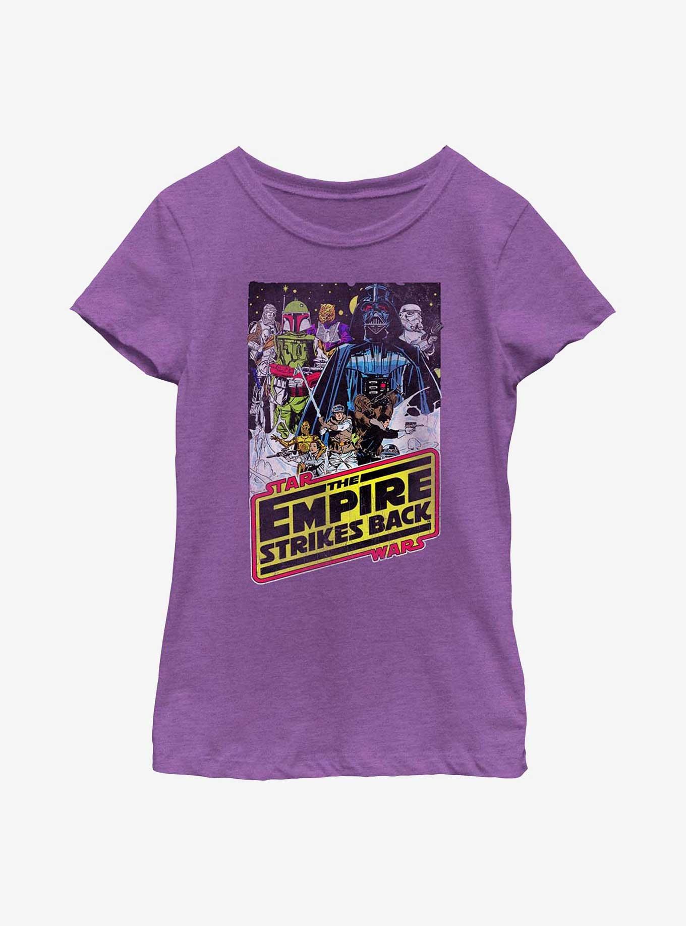 Star Wars: Episode V The Empire Strikes Back Poster Youth Girls T-Shirt, PURPLE BERRY, hi-res