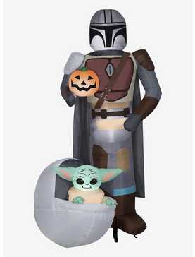 Star Wars The Mandalorian And The Child With Pumpkin Scene Airblown, , hi-res