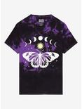 Moon Phase Moth Purple Wash Boyfriend Fit Girls T-Shirt, MULTI, hi-res