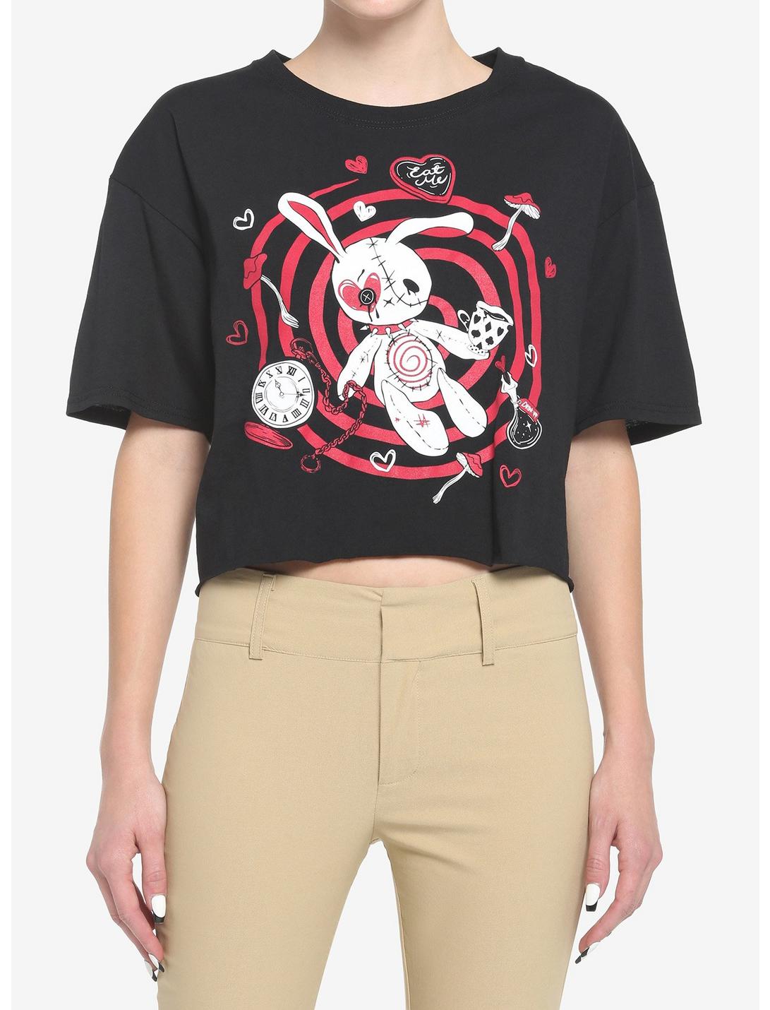 Tea Time Bunny Girls Crop T-Shirt, MULTI, hi-res