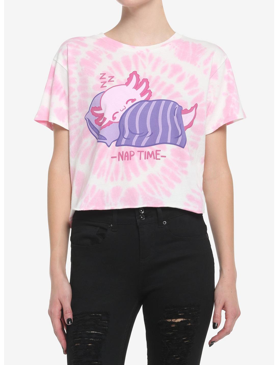 Axolotl Nap Time Tie-Dye Girls Crop T-Shirt, MULTI, hi-res