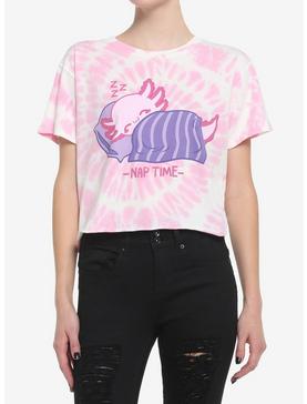 Axolotl Nap Time Tie-Dye Girls Crop T-Shirt, , hi-res