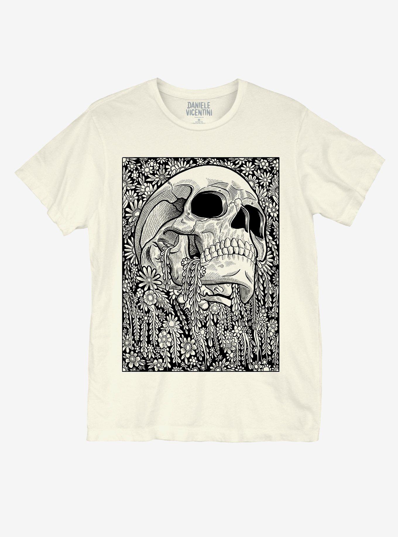 Skull Flowers Boyfriend Fit Girls T-Shirt, MULTI, hi-res