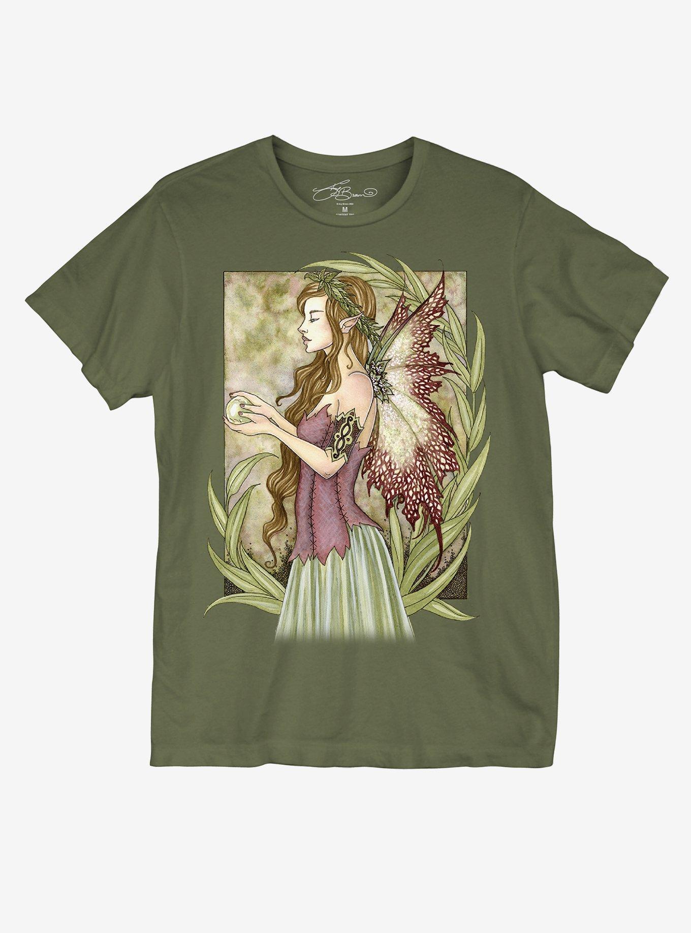 Green Fairy Boyfriend Fit Girls T-Shirt By Amy Brown, MULTI, hi-res