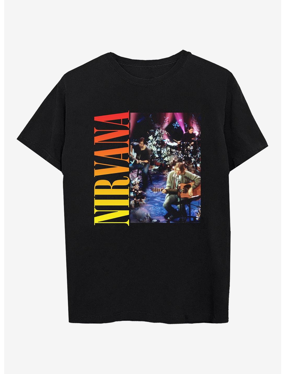 Nirvana Unplugged Boyfriend Fit Girls T-Shirt, BLACK, hi-res