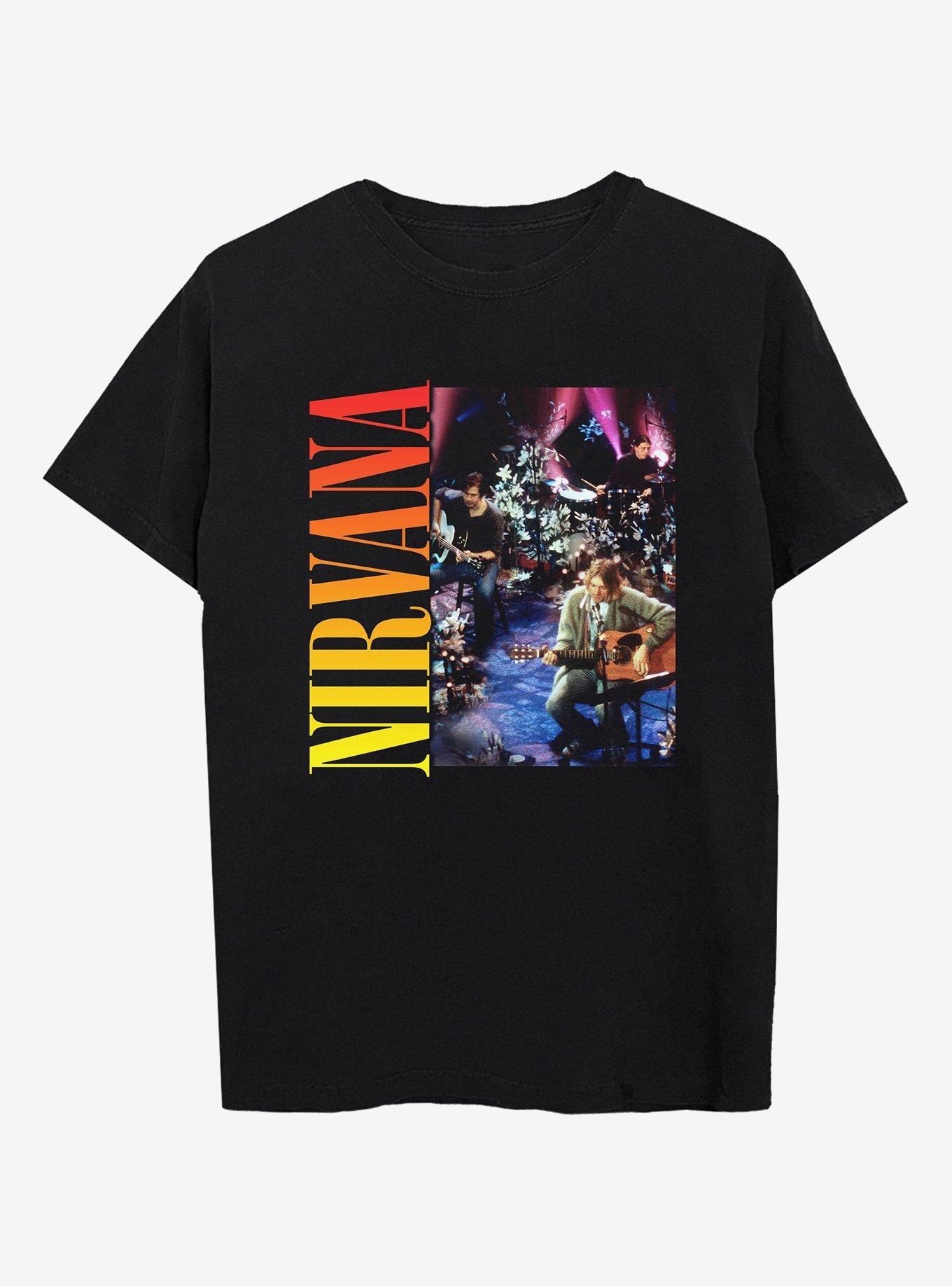 Nirvana Unplugged Boyfriend Fit Girls T-Shirt, BLACK, hi-res