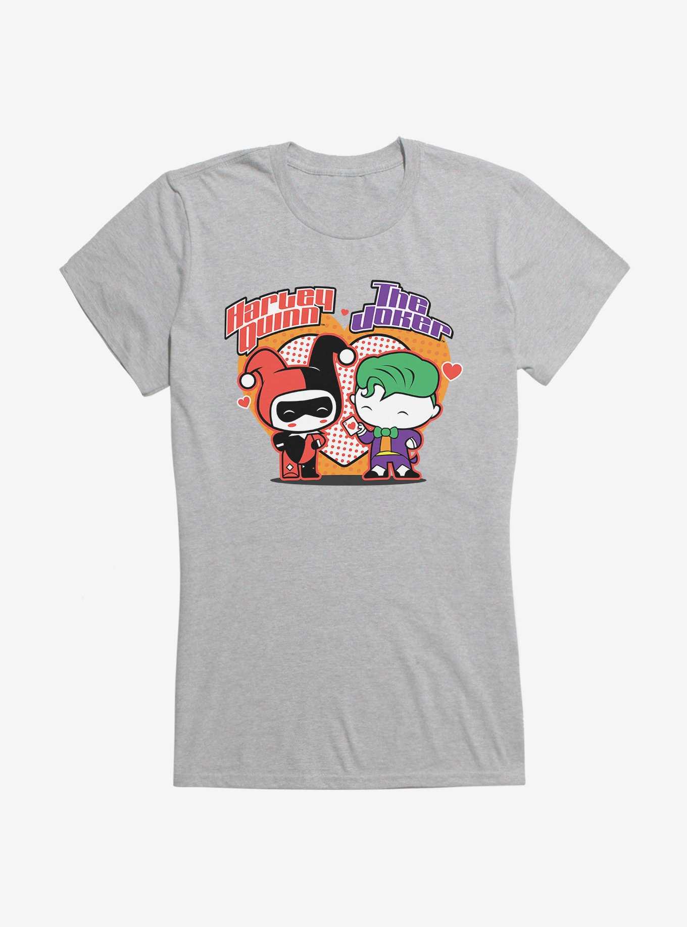 DC Comics Batman Chibi Harley Quinn And The Joker Girls T-Shirt, , hi-res