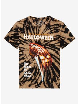 Halloween Pumpkin Knife Tie-Dye Boyfriend Fit Girls T-Shirt, , hi-res