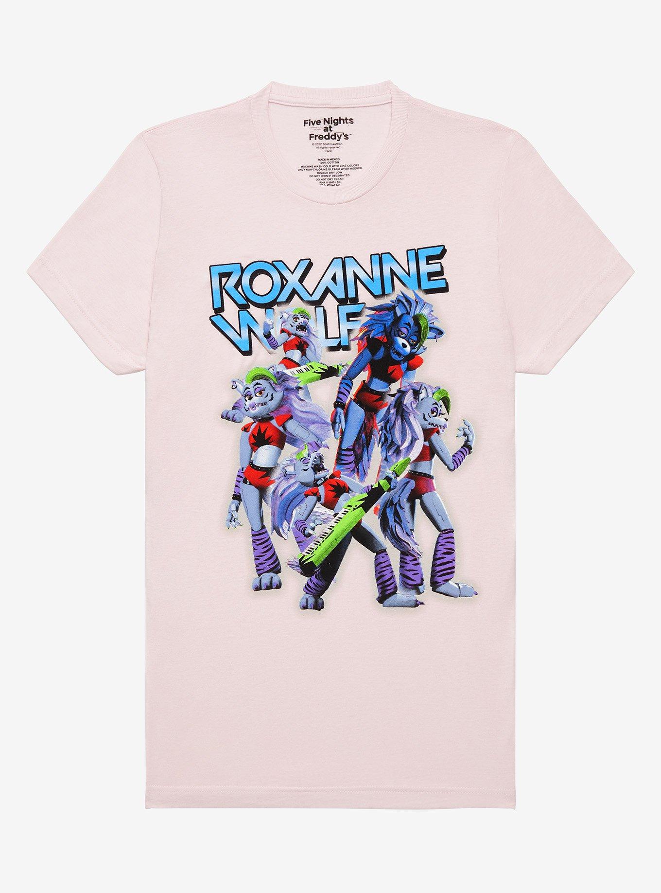 | Five Nights Fit Roxanne Girls Boyfriend T-Shirt Hot Wolf At Topic Freddy\'s