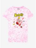 Kirby Star Wand Snacks Pink Tie-Dye Boyfriend Fit Girls T-Shirt, MULTI, hi-res